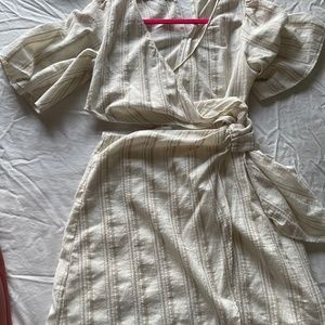 Zara Linen cut out dress